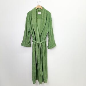 House of Chenille Women’s Vintage Pistachio Green Ribbed Chenille Waist Tie Robe